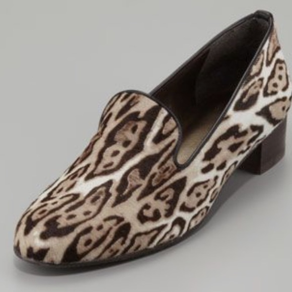 Stuart Weitzman Leopard Print Calf Hair Slipper - Picture 1 of 9
